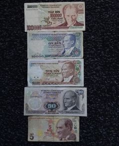 Turkey Banknotes - (5) 1980s  - 2009 : Circulated