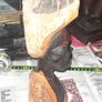 Antique Wood Carved African Woman postage available or collection on all my items Image 4