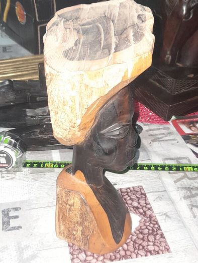 Antique Wood Carved African Woman postage available or collection on all my items