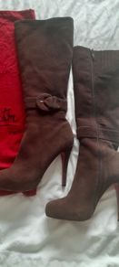 Preloved Christian Louboutin suede boots