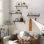 Floating Shelves Set of 4, Rustic Wooden Shelves for Wall 40cm Length Image 2