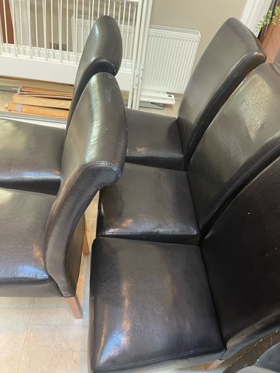 5 x Leather Padded Kitchen Dining Chairs - Can Deliver