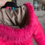 Girls pink winter puffer coat 7-8 United colours of Benetton shower resistant Lapland + free hat Image 2