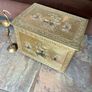 Ornate Brass Fireside Coal Box Embossed Three Ships at Sea Image 6