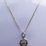 Vintage Sterling Silver Birthstone Claddagh Pendant Necklace 2,5g Length 18" Image 8
