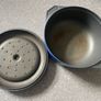 Round Cast Iron Casserole Dish with Lid Made in France Le Creuset style 24cm Blue Image 3