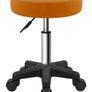 Round Rolling Stool with Wheels Height Adjustable Spa Stool for Salon Massage Home Kitchen Brown Image 4
