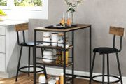 3 piece dining set with bar table and 2 chairs