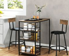 3 piece dining set with bar table and 2 chairs