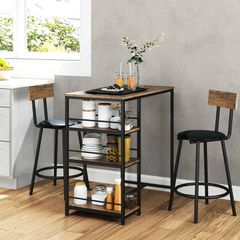 3 piece dining set with bar table and 2 chairs