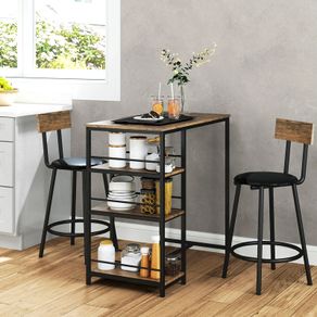 3 piece dining set with bar table and 2 chairs