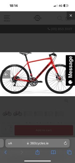 Merida Speeder 200D Lightweight City Fitness Bike Red Small/Medium 52cm