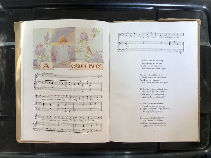 Antique Book Songs with Music from A Child's Garden of Verses by Robert Louis Stevenson
