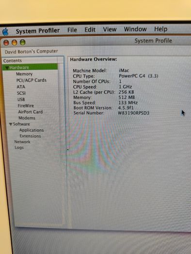 Vintage Apple iMac Power PC G4 M6498 17" Desktop 2003