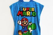 Pre Owned Primark Official Super Mario &amp; Yoshi Kids Hooded Towel Poncho