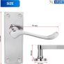 Chrome Elegance Range Polished Chrome Victorian Scroll Lever Latch Handles, Backplate Door Handles, Contemporary Design for Internal Wooden Doors (1 Pair) Image 2