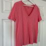 Pink Short Sleeve V Neck T-Shirt Image 3