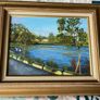 picture oil on board painting. Features a serene scene Image 3