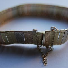Vintage Solid 18K  Tri-Color Gold 750 Women Wide Bangle Bracelet, 27,9 grams