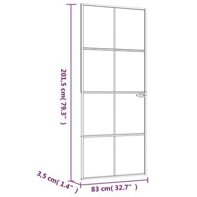 Interior Door Black 83x201.5 cm Tempered Glass&Aluminium (multiple size)