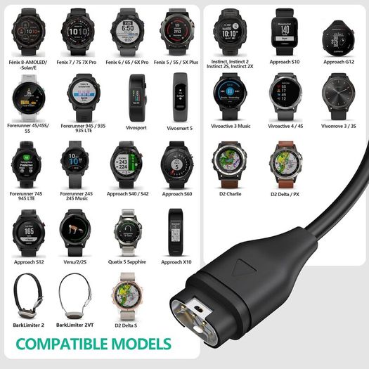 Compatible for Garmin Watch Charger Cable (2 Pack)
