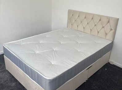 New Stylish single ,Double 4ft, 4ft6, King 5ft And 6ft Superking Sizes Divan Beds Instock. Drawers And Optional Tufted Mattresses Available. Free Delivery