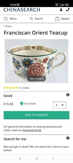 Franciscan tea cup