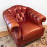 Chesterfield Style Leather Armchair Deep buttoned Image 2