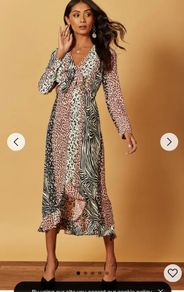 Animal print midi dress