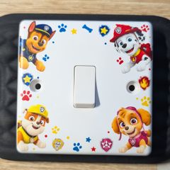 Kids Paw Patrol Light Switch - Full Colour UV Printed - New