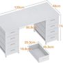 Computer Desk with Drawers, 120x48cm Modern Office Desk with Storage, Small Study Table for Home Office, White Image 2