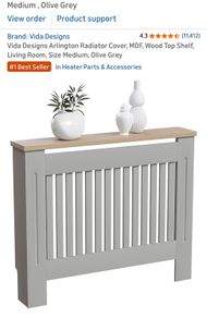 Radiator cover medium olive grey Vida Designs