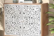 Sideboards for Living Room Cabinets Vintage Hollow Buffet Accent Cabinet with Adjustable Shelf, Magnetic Closure, Cupboard for Kitchen, Dining Room, Hallway 80 x 35 x 78 cm