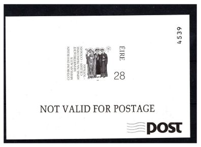 1989 Ireland 1300th Anniversary of the Martyrdon of Irish Missionaries to Germany / Franconian Apostle Black and White Proof.