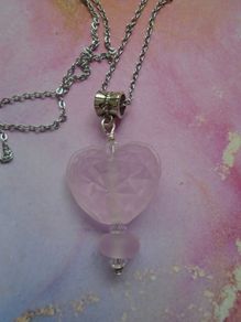 Pink heart pendant, Handmade jewellery,Necklace.Valentin'e Day gift.Jewellery