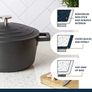 Casserole Dish With Lid, Medium 4L/24 cm, Lightweight Cast Aluminium, Induction Hob And Oven Safe (FREE POSTAGE) Image 6