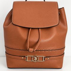 U.S. Polo Assn. Tan Faux-Leather Backpack