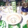 3 Beautiful Old Green Glass Oil Lamps, Postage Available Image 7