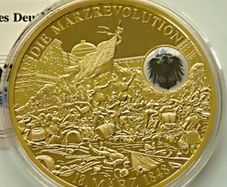 24 Karat Gold plated Proof German March revolution 1848
