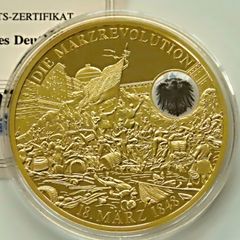 24 Karat Gold plated Proof German March revolution 1848