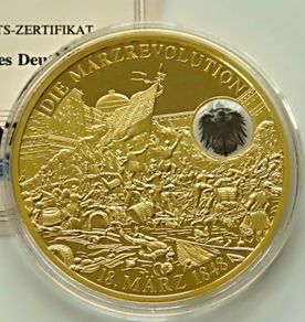24 Karat Gold plated Proof German March revolution 1848