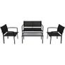 4 Piece Garden Lounge Set Textilene Black Image 4