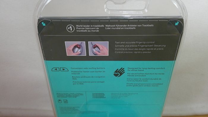 Logitech Trackman Marble Corded Trackball Mouse T-BC21 New Sealed 910-000808