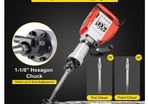 Electric Demolition Hammer 3800 W Power Impact Hammer 1800 BPM Impact Rate High Performance Concrete Breaker 16
