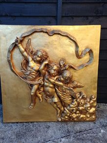 Large Vintage Angel Plaque