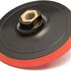 GLASS POLISH 12608 Hook and Loop Rotary Polisher Backing Pad, Rotary Sander Backer | Thread: M14x2 | 115 mm