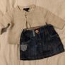 Next Blue Denim Skirt & Gap wool cardigan Image 8