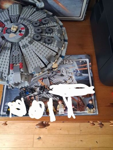 Lego star wars 4504 Millennium Falcon Original Trilogy Edition box +75414 force burn speeder