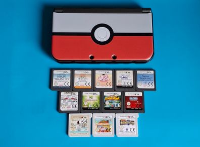 New 3DS XL Metallic Black with Games & Case
