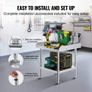 Stainless Steel Work Table, 24 x 24 x 26 Inch Commercial Food Prep Worktable, 3-Sided Backsplash Heavy Duty Prep Worktable, Metal Work Table Image 6